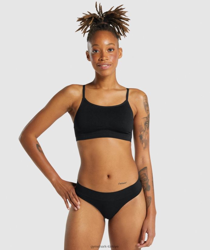 dikişsiz geniş yaka bralet kadınlarGymshark siyah 02H048507