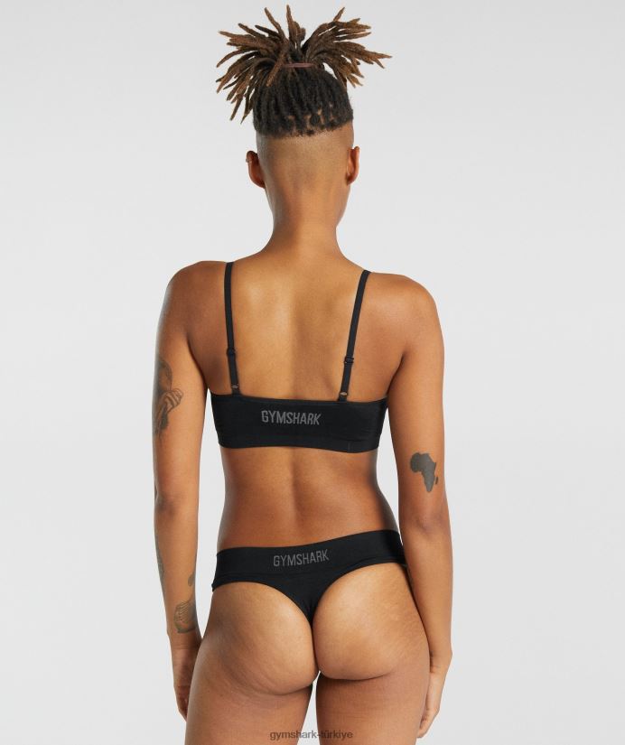 dikişsiz geniş yaka bralet kadınlarGymshark siyah 02H048507