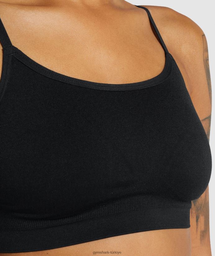 dikişsiz geniş yaka bralet kadınlarGymshark siyah 02H048507