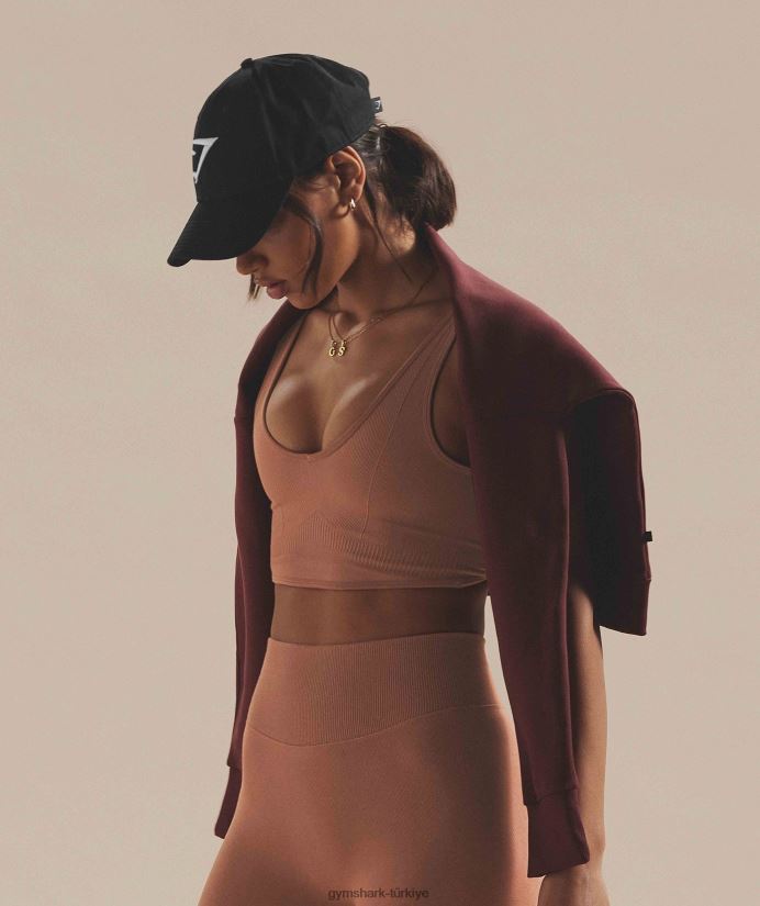 dinlenme günü dikişsiz bralet kadınlarGymshark kahve kahverengi 02H048175