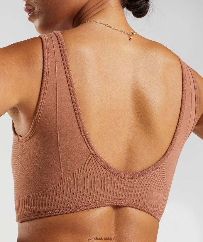 dinlenme günü dikişsiz bralet kadınlarGymshark kahve kahverengi 02H048175