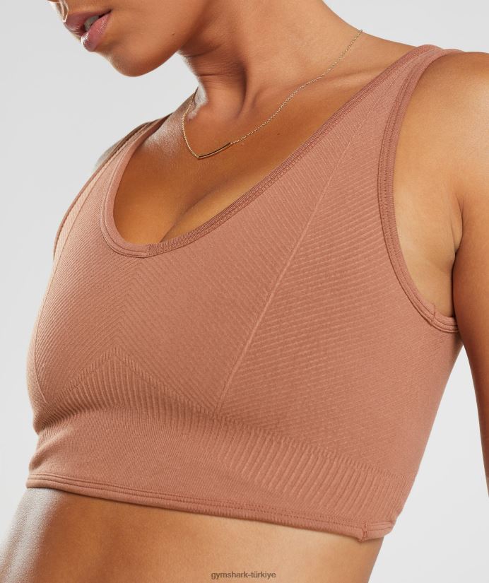 dinlenme günü dikişsiz bralet kadınlarGymshark kahve kahverengi 02H048175