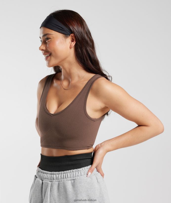 dinlenme günü dikişsiz bralet kadınlarGymshark meşe kahverengi 02H048177