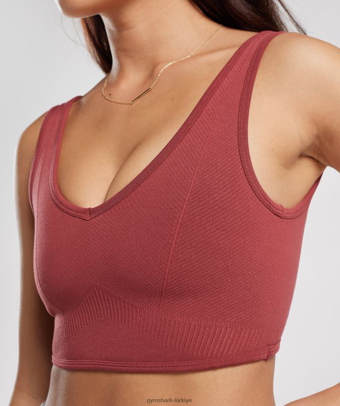 dinlenme günü dikişsiz bralet kadınlarGymshark nar kırmızısı 02H048171