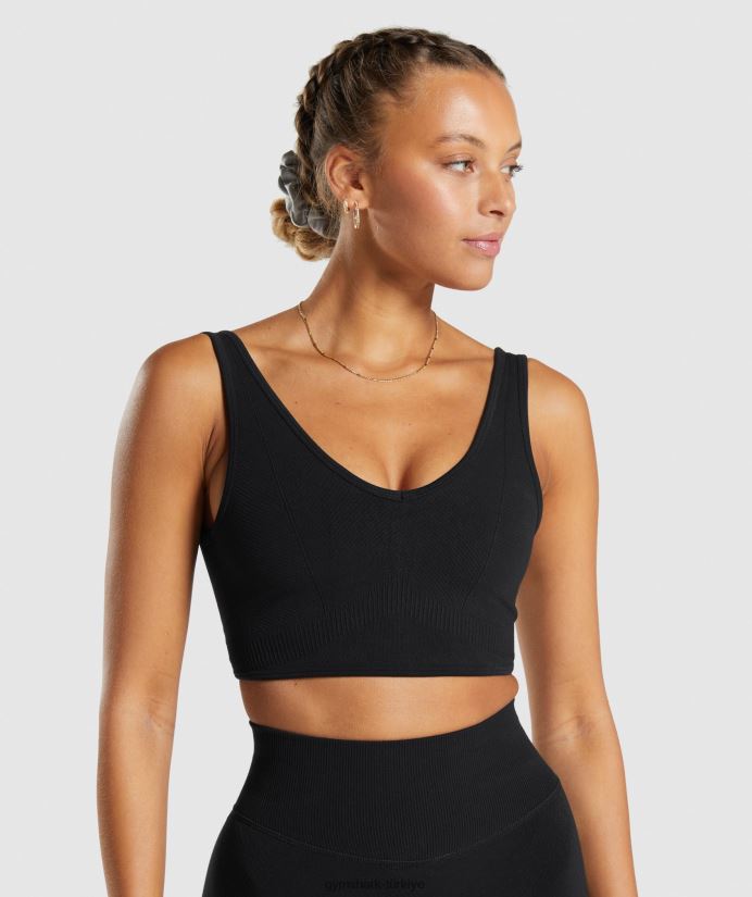 dinlenme günü dikişsiz bralet kadınlarGymshark siyah 02H048120