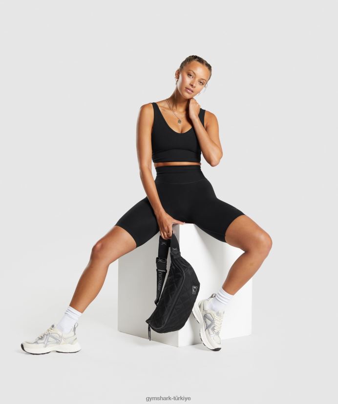 dinlenme günü dikişsiz bralet kadınlarGymshark siyah 02H048120