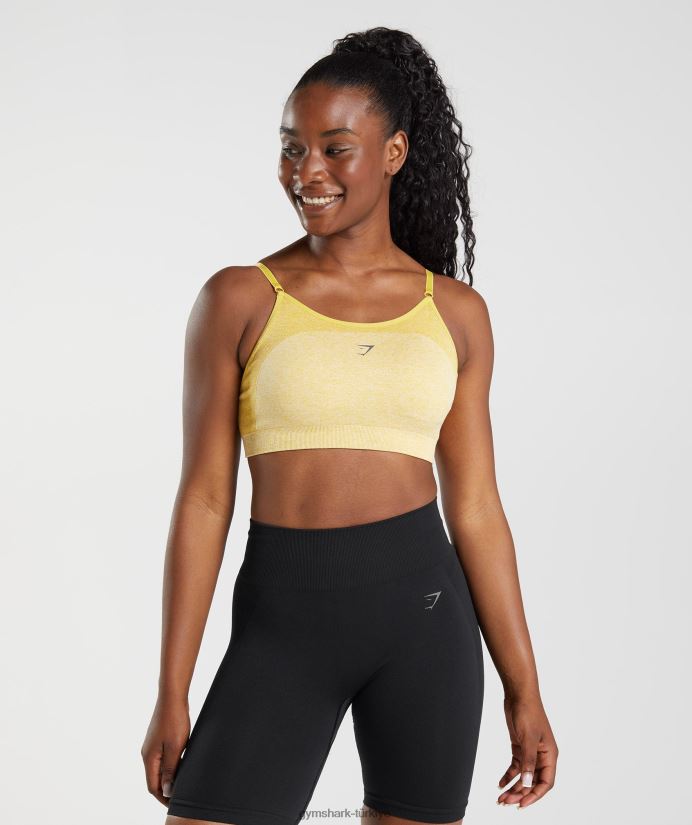 esnek askılı spor sutyeni kadınlarGymshark madalyon sarı/beyaz kırçıllı 02H048181