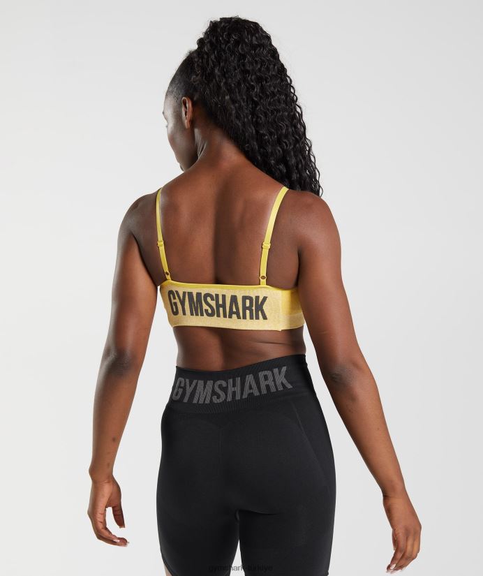 esnek askılı spor sutyeni kadınlarGymshark madalyon sarı/beyaz kırçıllı 02H048181