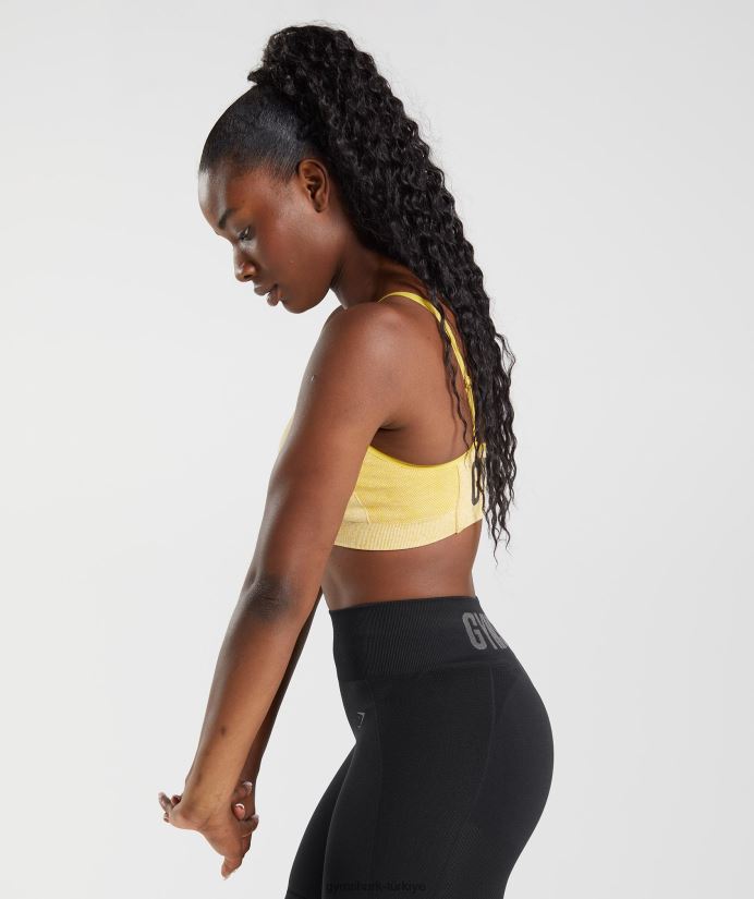 esnek askılı spor sutyeni kadınlarGymshark madalyon sarı/beyaz kırçıllı 02H048181
