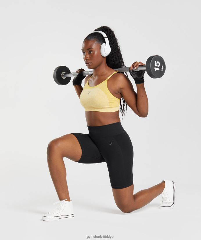 esnek askılı spor sutyeni kadınlarGymshark madalyon sarı/beyaz kırçıllı 02H048181