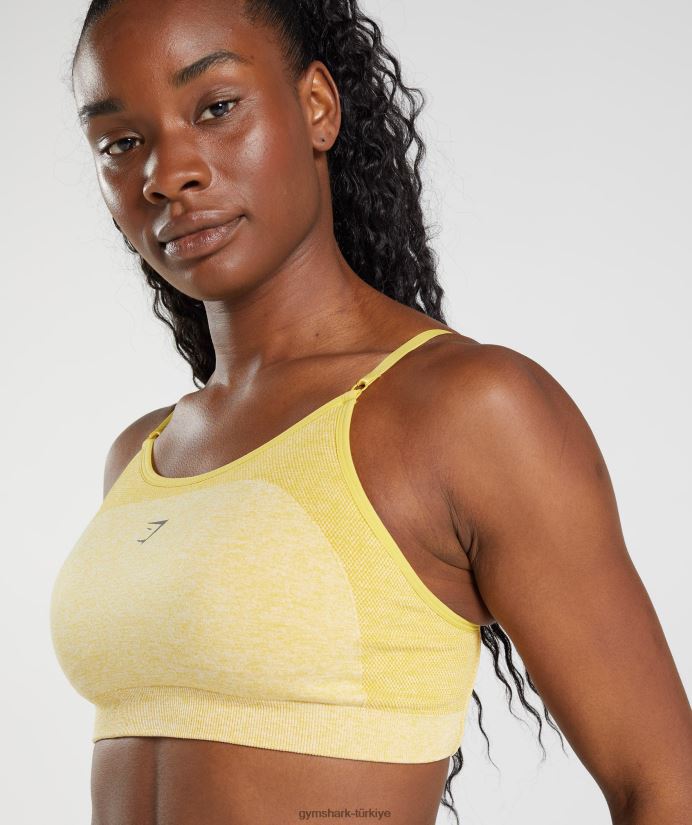 esnek askılı spor sutyeni kadınlarGymshark madalyon sarı/beyaz kırçıllı 02H048181