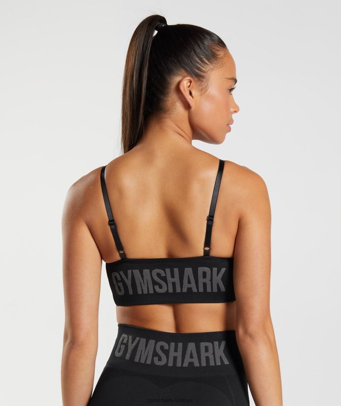 esnek askılı spor sutyeni kadınlarGymshark siyah 02H048196