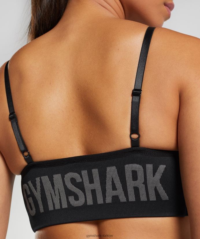 esnek askılı spor sutyeni kadınlarGymshark siyah 02H048196