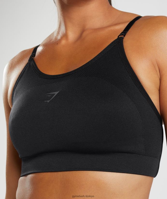 esnek askılı spor sutyeni kadınlarGymshark siyah 02H048196