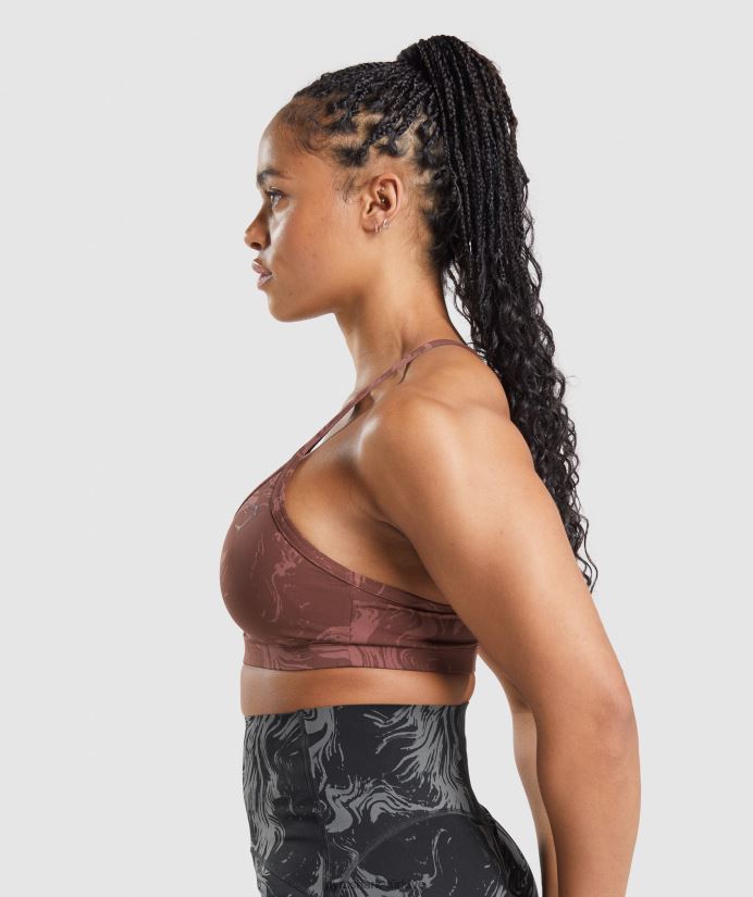 gs power spor sutyeni kadınlarGymshark kiraz kahverengi baskı 02H048221