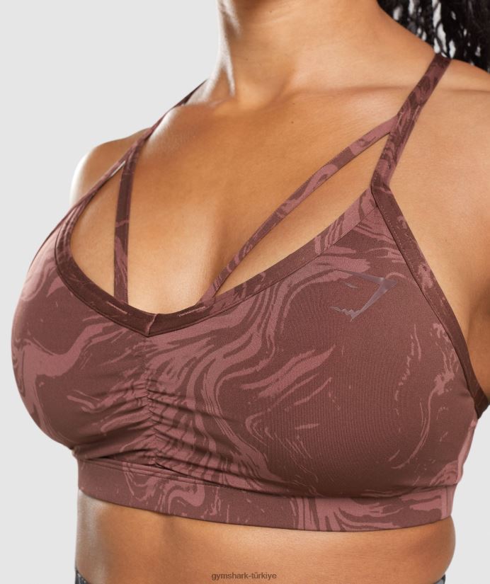 gs power spor sutyeni kadınlarGymshark kiraz kahverengi baskı 02H048221