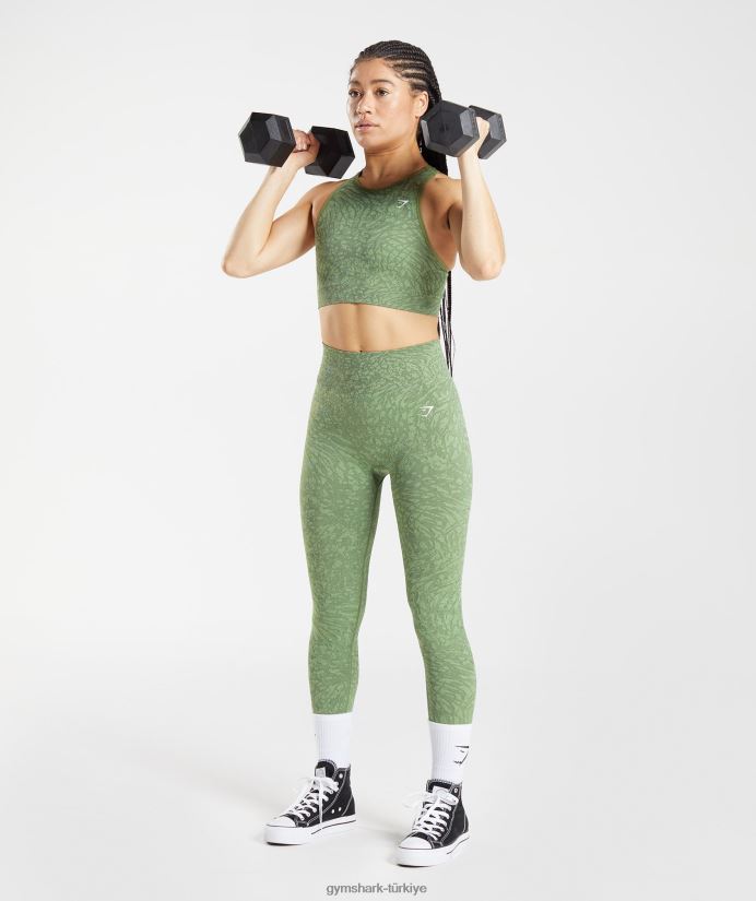 hayvan dikişsiz spor sütyenini uyarlayın kadınlarGymshark vahşi | iguana yeşili 02H048203