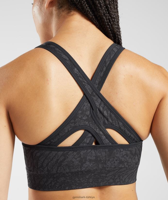 hayvan dikişsiz spor sütyenini uyarlayın kadınlarGymshark vahşi | siyah 02H048214