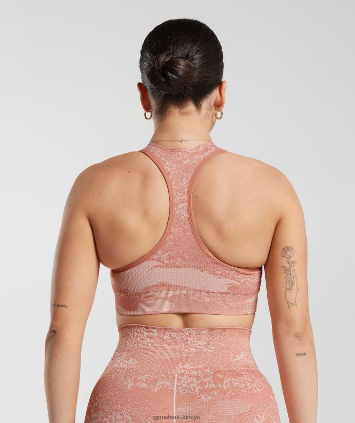 kamuflajlı dikişsiz spor sütyenini uyarlayın kadınlarGymshark puslu pembe-puslu pembe 02H048139
