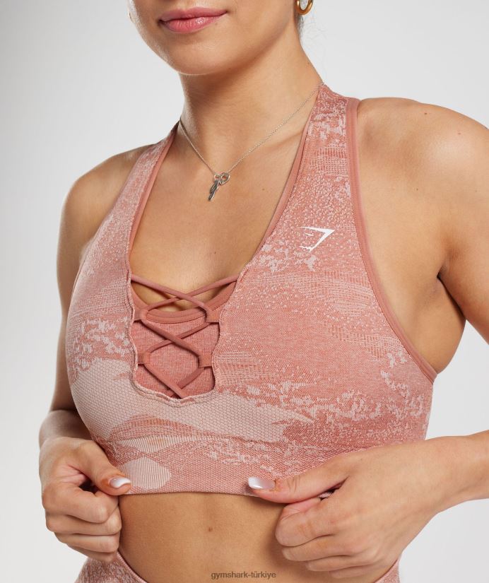 kamuflajlı dikişsiz spor sütyenini uyarlayın kadınlarGymshark puslu pembe-puslu pembe 02H048139