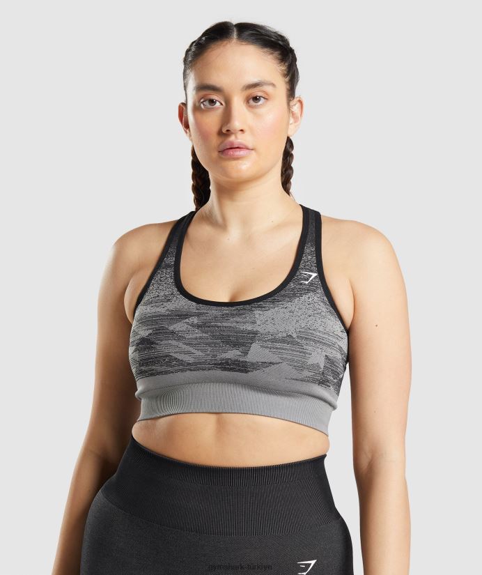 ombre dikişsiz spor sütyenini uyarlayın kadınlarGymshark üçgen | siyah baskı 02H048198
