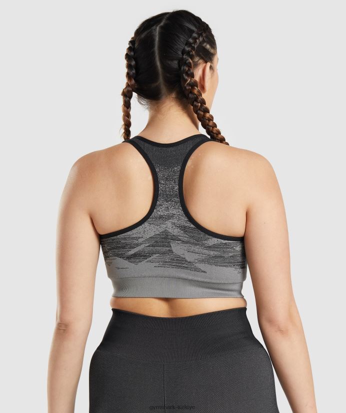 ombre dikişsiz spor sütyenini uyarlayın kadınlarGymshark üçgen | siyah baskı 02H048198