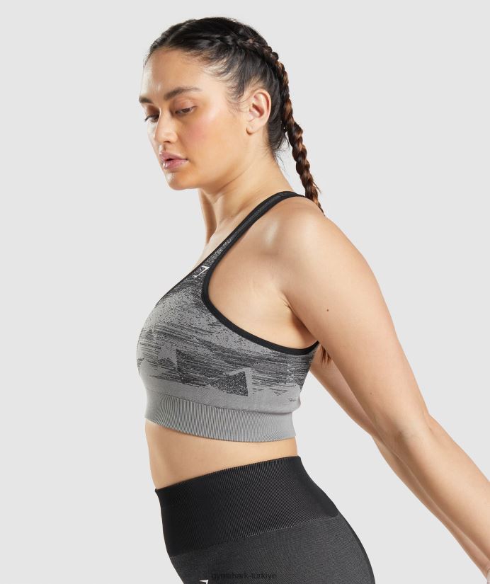 ombre dikişsiz spor sütyenini uyarlayın kadınlarGymshark üçgen | siyah baskı 02H048198
