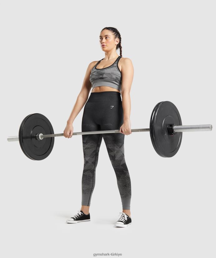 ombre dikişsiz spor sütyenini uyarlayın kadınlarGymshark üçgen | siyah baskı 02H048198
