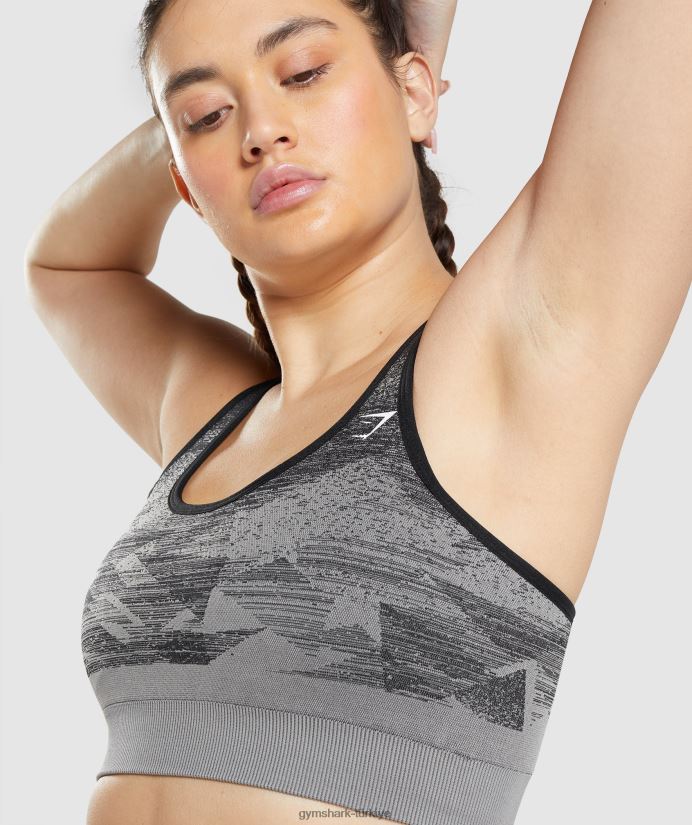 ombre dikişsiz spor sütyenini uyarlayın kadınlarGymshark üçgen | siyah baskı 02H048198