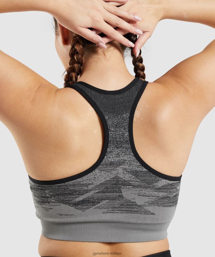 ombre dikişsiz spor sütyenini uyarlayın kadınlarGymshark üçgen | siyah baskı 02H048198