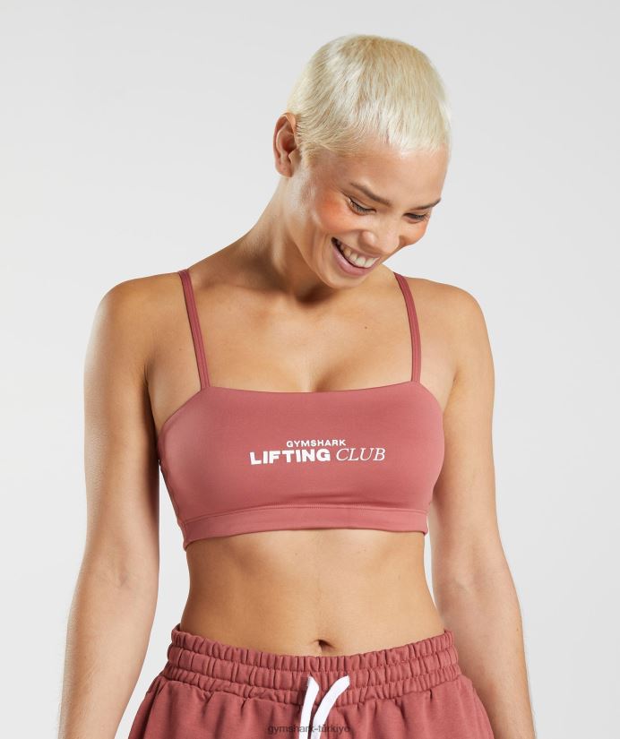 sosyal kulüp bandeau kadınlarGymshark gül kahverengi 02H048190