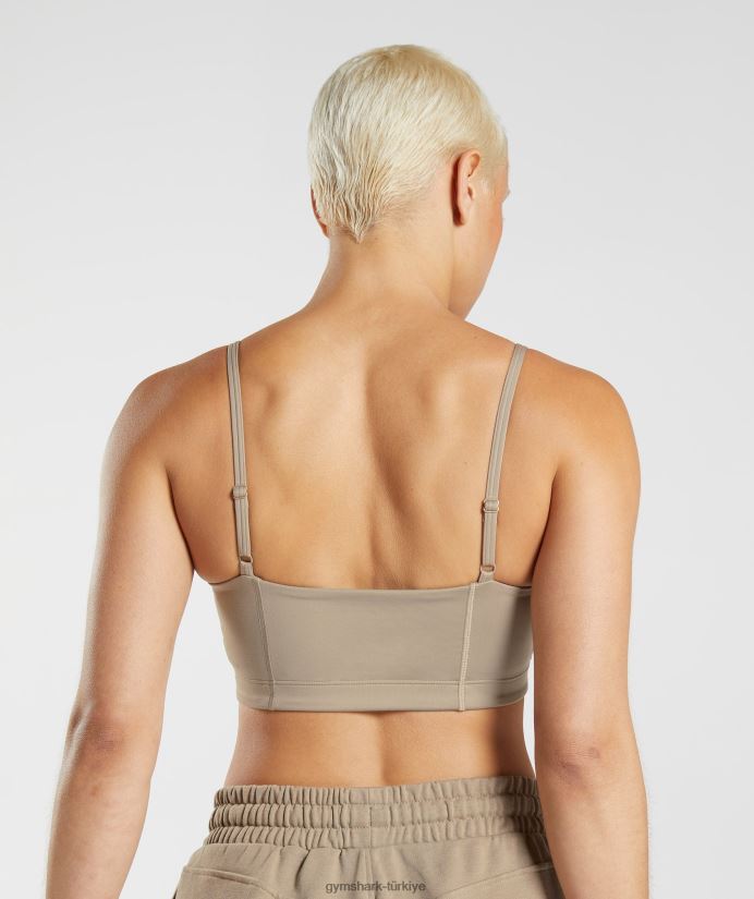 sosyal kulüp bandeau kadınlarGymshark çimento kahverengi 02H048209
