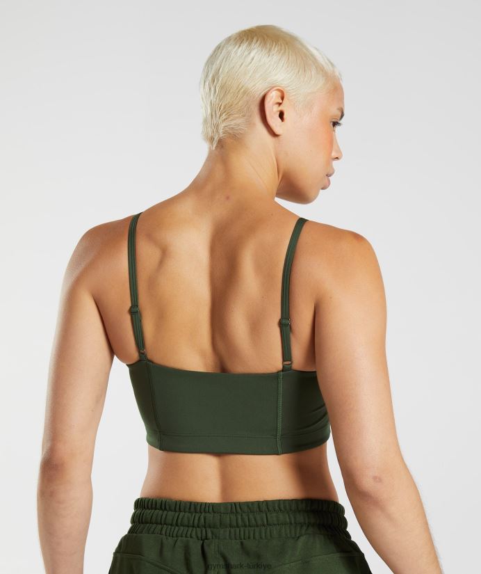 sosyal kulüp bandeau kadınlarGymshark yosun zeytini 02H048195
