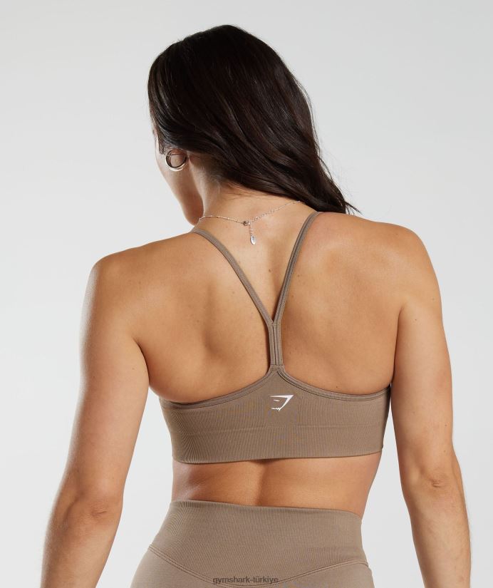 ter dikişsiz spor sutyeni kadınlarGymshark fosil kahverengi 02H048122