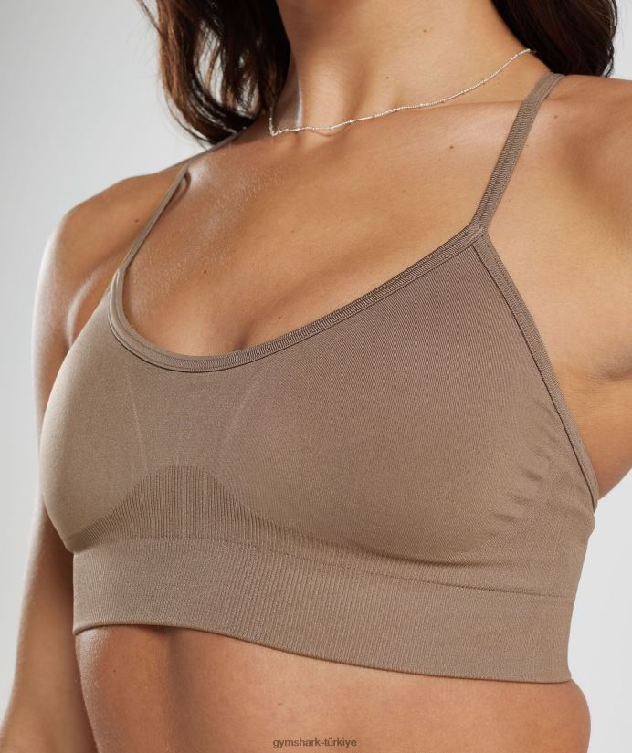 ter dikişsiz spor sutyeni kadınlarGymshark fosil kahverengi 02H048122