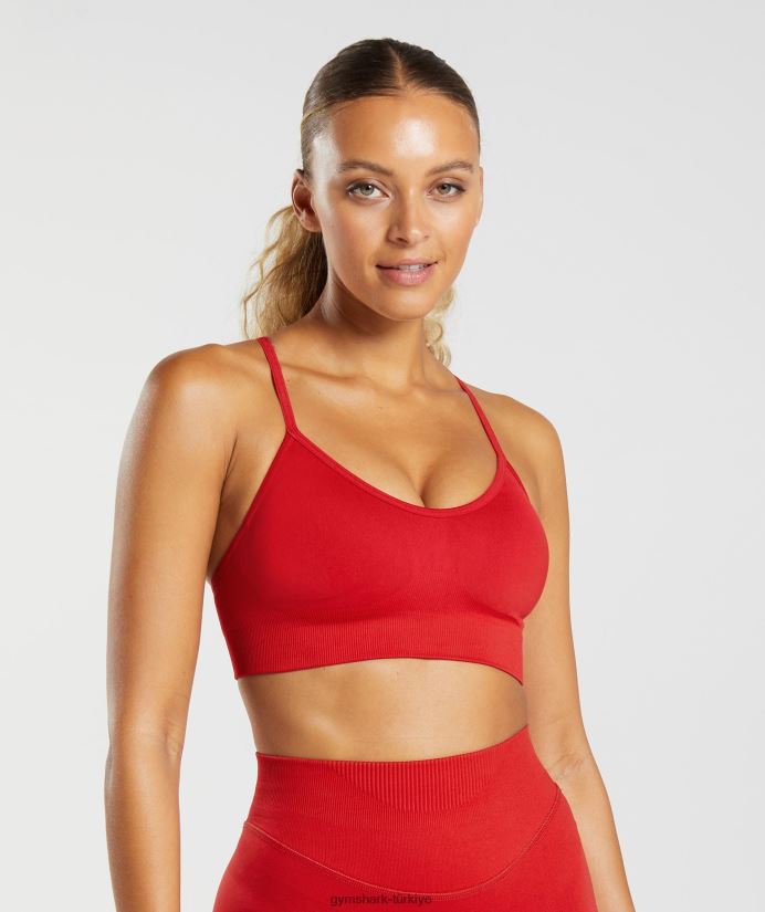 ter dikişsiz spor sutyeni kadınlarGymshark salsa kırmızısı 02H048216