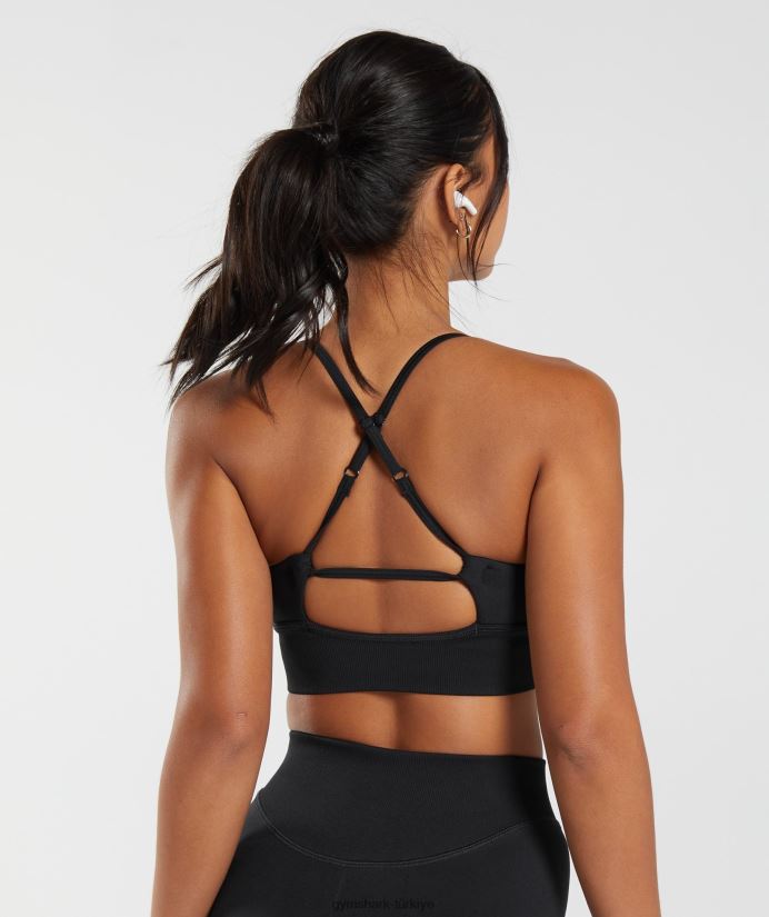 ter dikişsiz uzun ipli spor sutyeni kadınlarGymshark siyah 02H048113