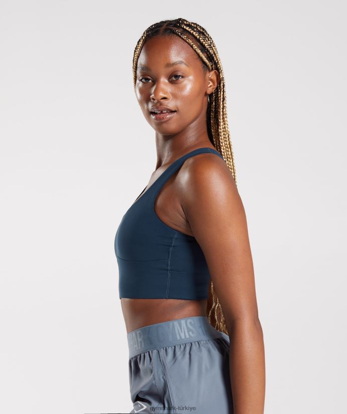 uzun hatlı spor sutyeni kadınlarGymshark Donanma 02H048131