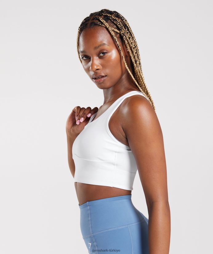 uzun hatlı spor sutyeni kadınlarGymshark beyaz 02H048128
