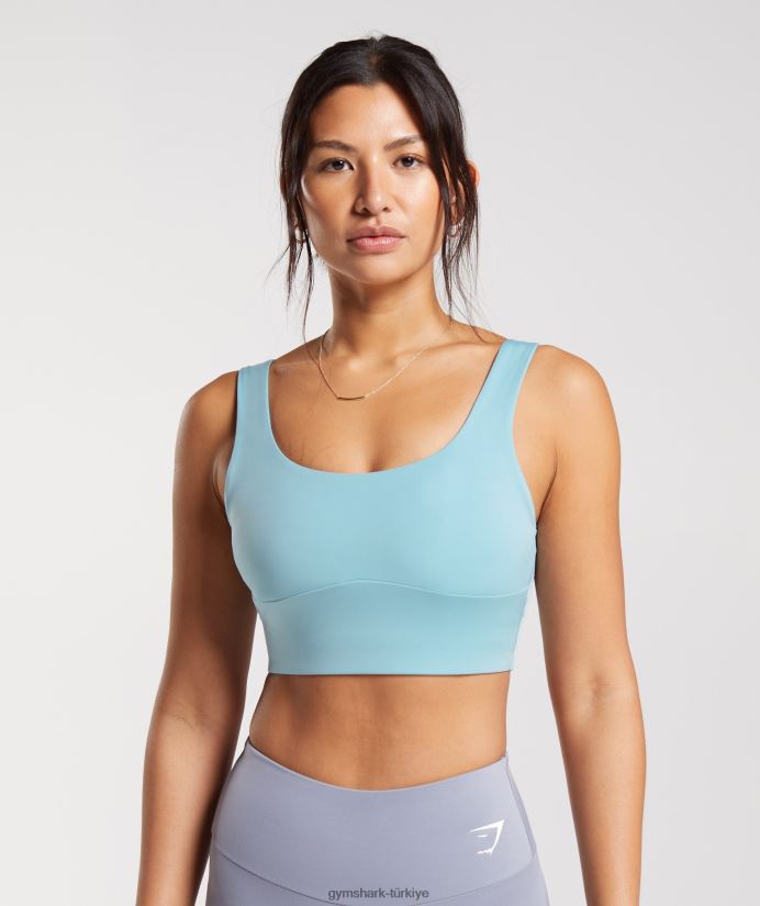 uzun hatlı spor sutyeni kadınlarGymshark buzdağı mavisi 02H048153