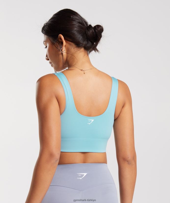uzun hatlı spor sutyeni kadınlarGymshark buzdağı mavisi 02H048153