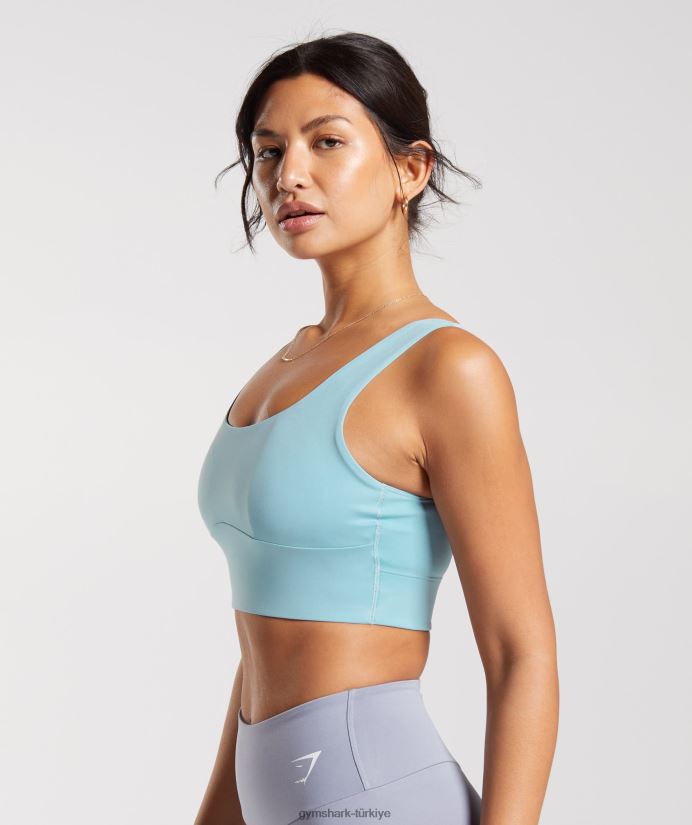 uzun hatlı spor sutyeni kadınlarGymshark buzdağı mavisi 02H048153