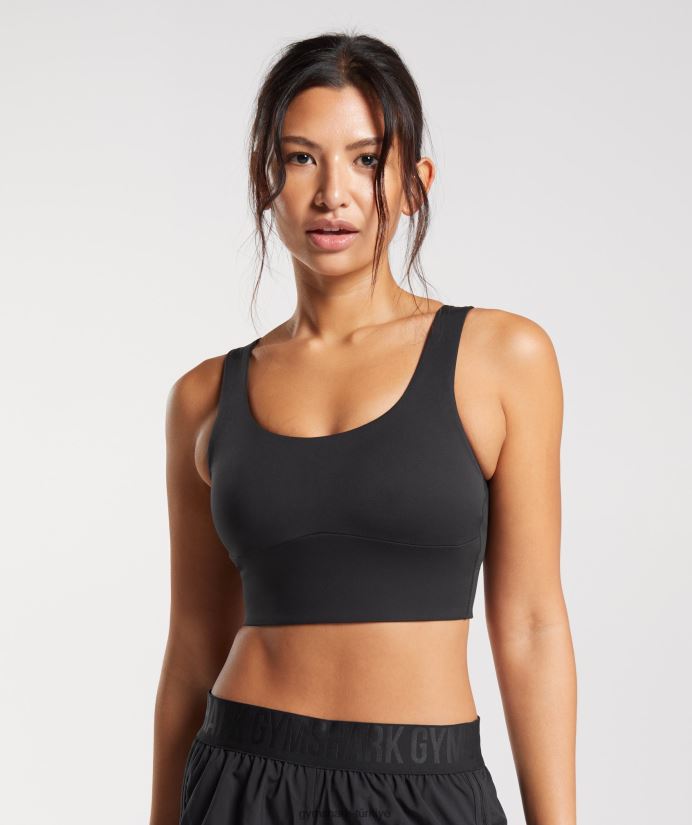 uzun hatlı spor sutyeni kadınlarGymshark siyah 02H048119