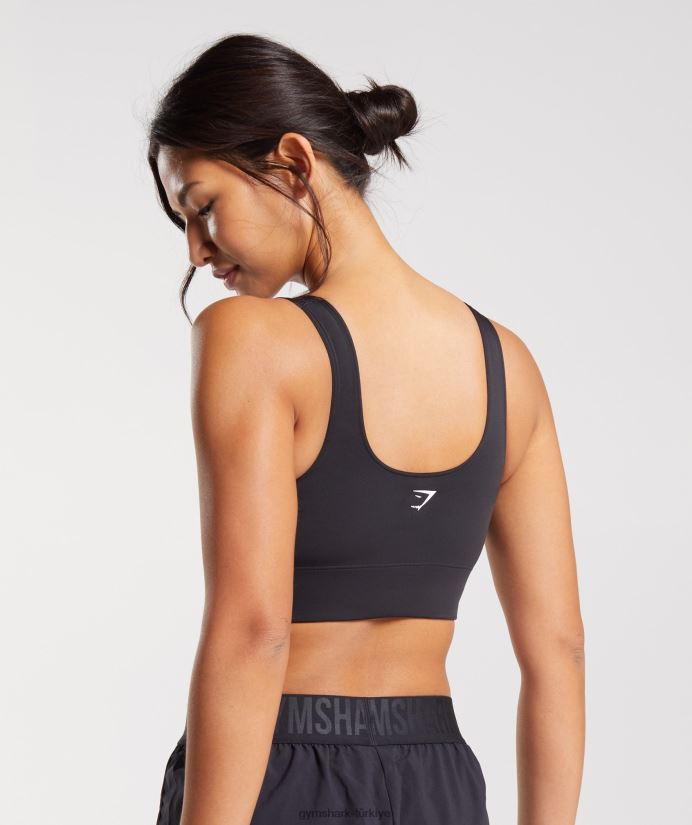uzun hatlı spor sutyeni kadınlarGymshark siyah 02H048119