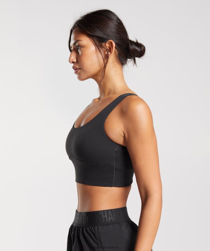 uzun hatlı spor sutyeni kadınlarGymshark siyah 02H048119