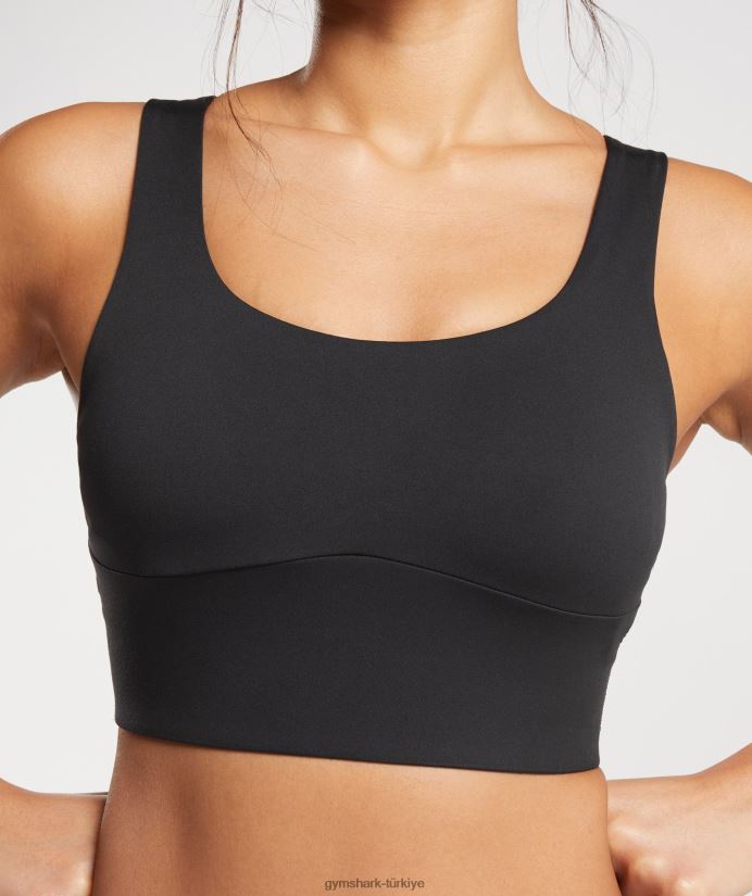 uzun hatlı spor sutyeni kadınlarGymshark siyah 02H048119