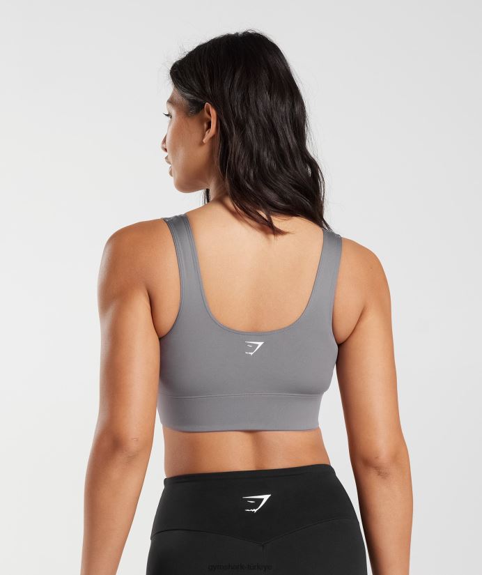 uzun hatlı spor sutyeni kadınlarGymshark titanyum grisi 02H048167
