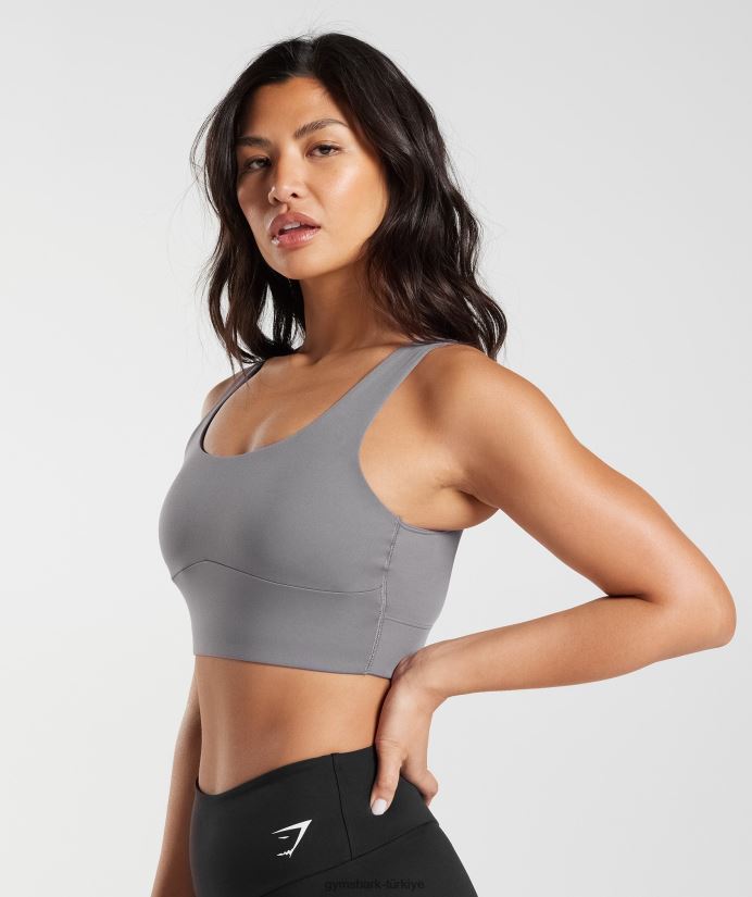 uzun hatlı spor sutyeni kadınlarGymshark titanyum grisi 02H048167