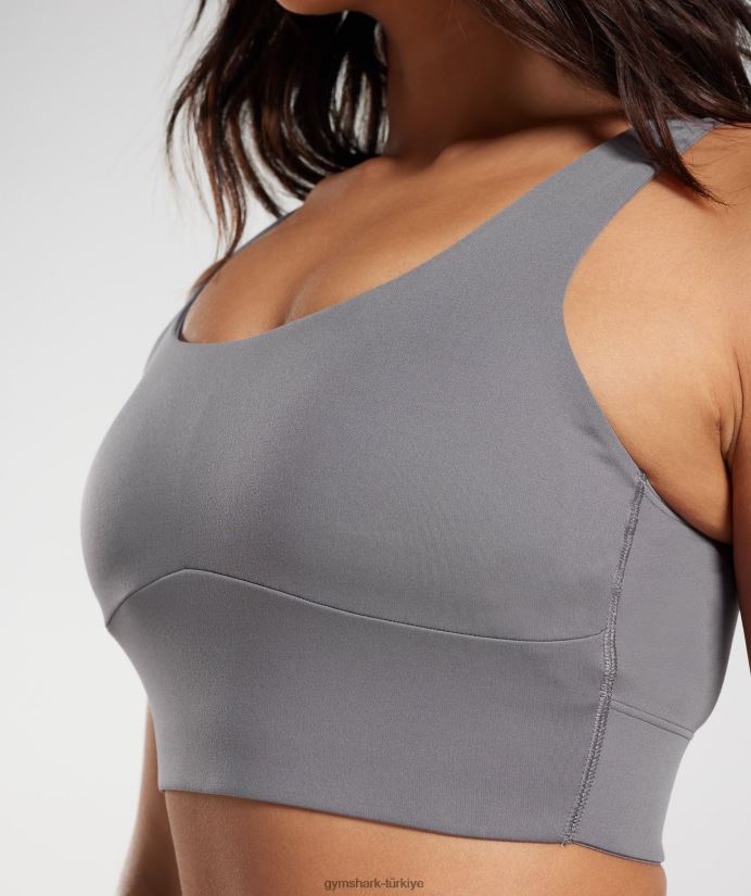 uzun hatlı spor sutyeni kadınlarGymshark titanyum grisi 02H048167