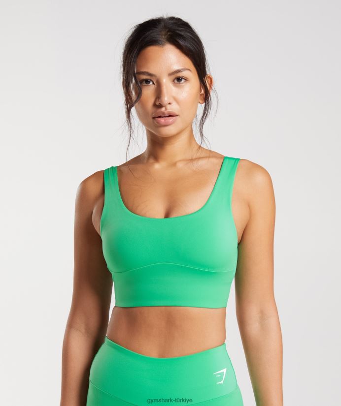 uzun hatlı spor sutyeni kadınlarGymshark tropik yeşil 02H048151